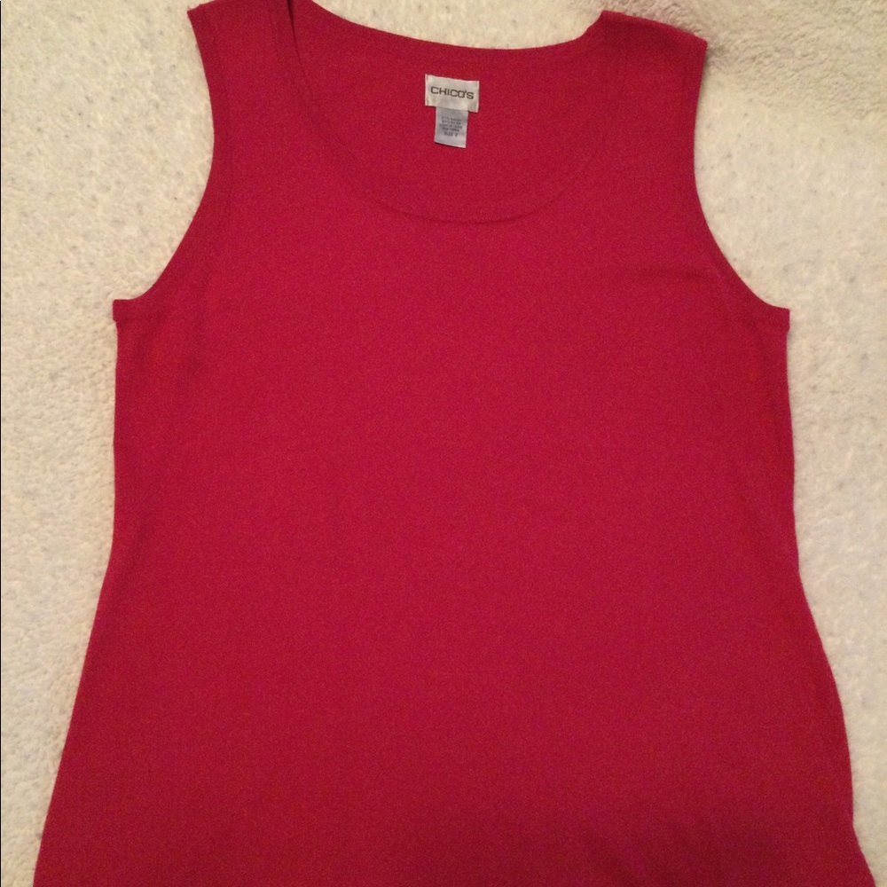 Chico’s Red Knit Sleeveless Top, size L